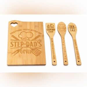 Amazon Bamboo Cutting Board and Utensil Set - Natural